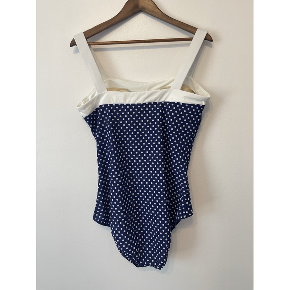 Women's Miraclesuit - Spot On Square Neck One Piece Swimsuit Size 16 Polka Dot - Picture 5 of 10